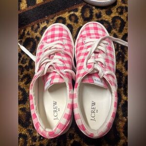 J. Crew Pink Checkered Shoes